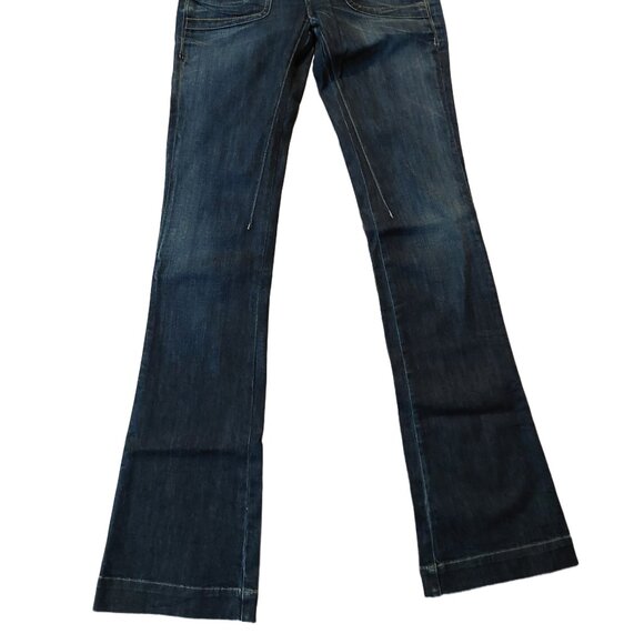 G-Star 3301 Speed Bell Cut Flare Trash Wash Blue Denim Jeans Sz 26 x 35 NWT - Picture 3 of 10